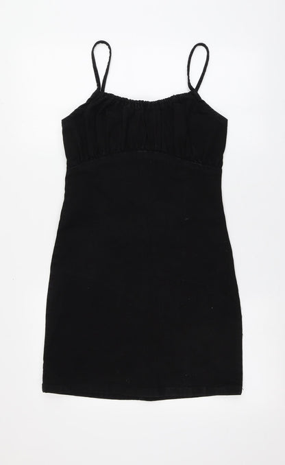 New Look Womens Black  Cotton A-Line  Size 10  Square Neck
