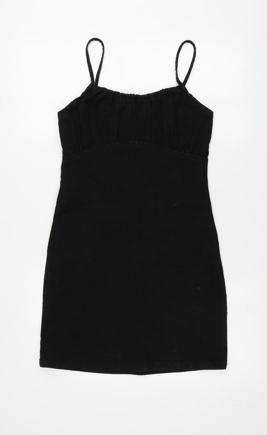 New Look Womens Black  Cotton A-Line  Size 10  Square Neck