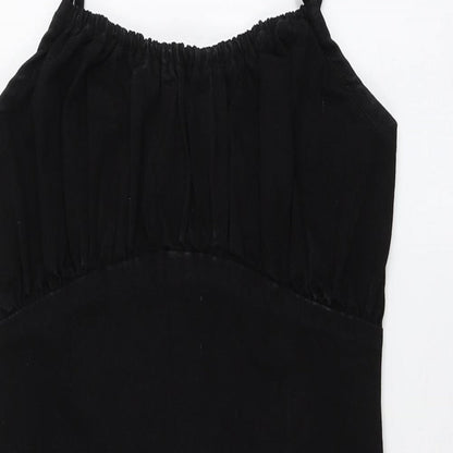 New Look Womens Black  Cotton A-Line  Size 10  Square Neck