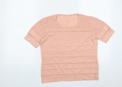 Womens UK Size M Preworn Pink Basic T-Shirt