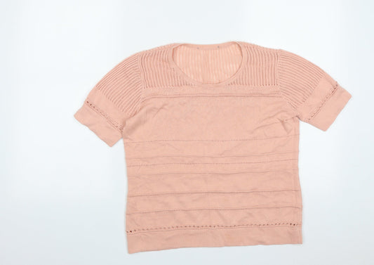 Womens UK Size M Preworn Pink Basic T-Shirt