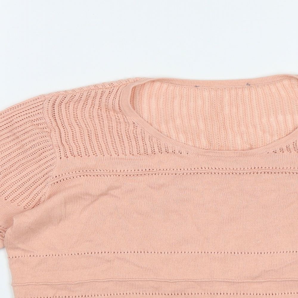 Womens UK Size M Preworn Pink Basic T-Shirt