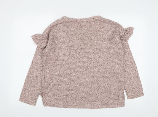 F&F Womens Pink Round Neck  Acrylic Pullover Jumper Size 8