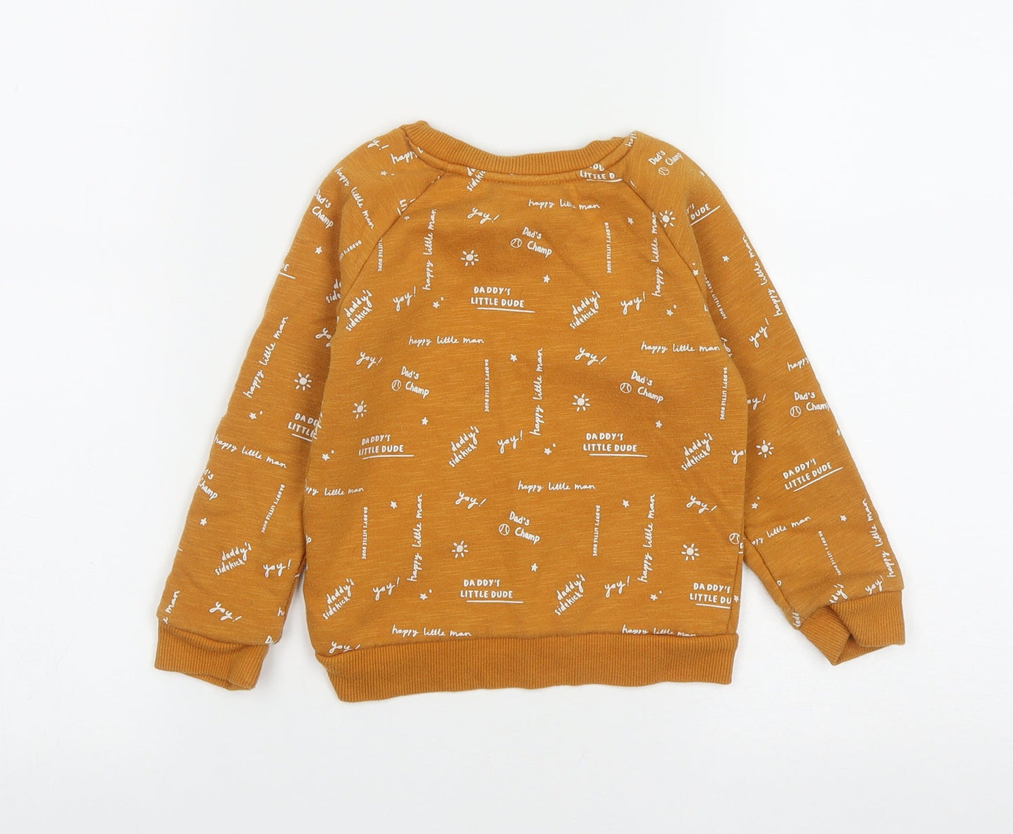 Primark Boys Brown Geometric Cotton Pullover Sweatshirt Size 2 Years