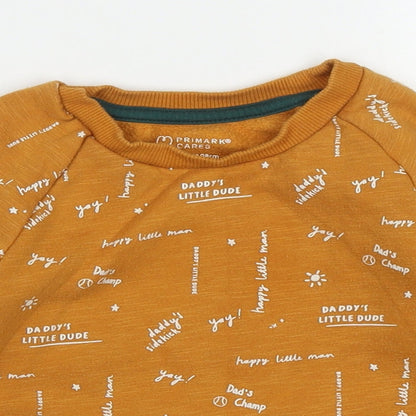 Primark Boys Brown Geometric Cotton Pullover Sweatshirt Size 2 Years