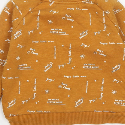 Primark Boys Brown Geometric Cotton Pullover Sweatshirt Size 2 Years