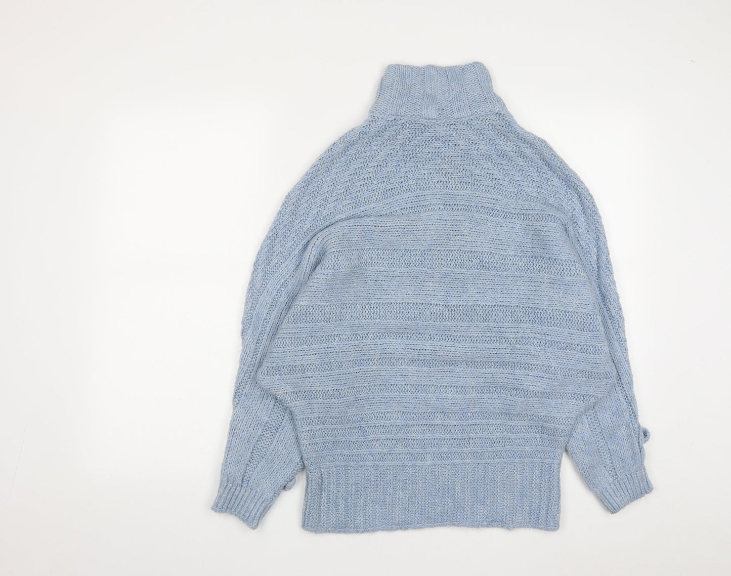 George Womens Blue High Neck  Acrylic Pullover Jumper Size 12   - Size12/14