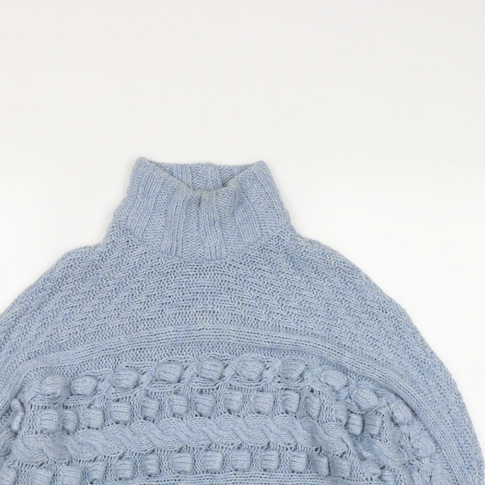 George Womens Blue High Neck  Acrylic Pullover Jumper Size 12   - Size12/14