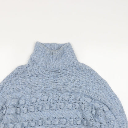 George Womens Blue High Neck  Acrylic Pullover Jumper Size 12   - Size12/14