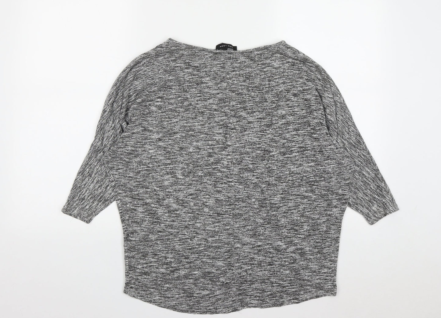 Womens UK Size S New Look Grey Basic T-Shirt