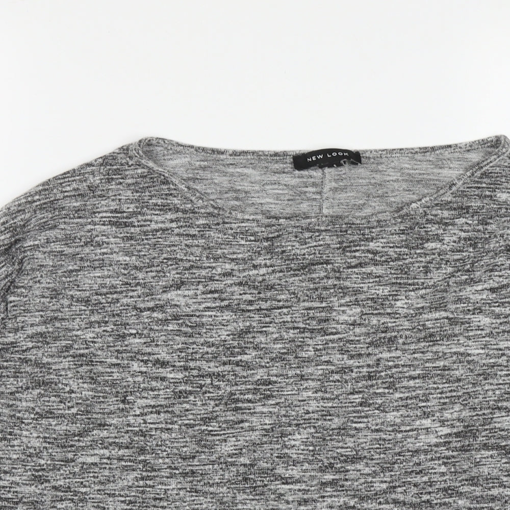 Womens UK Size S New Look Grey Basic T-Shirt