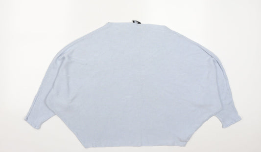 F&F Womens Blue Square Neck  Viscose Pullover Jumper Size 16