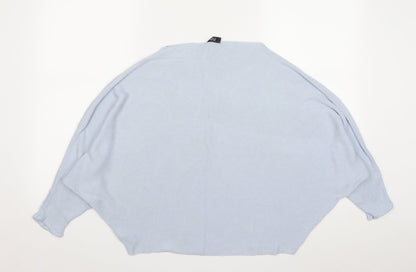 F&F Womens Blue Square Neck  Viscose Pullover Jumper Size 16