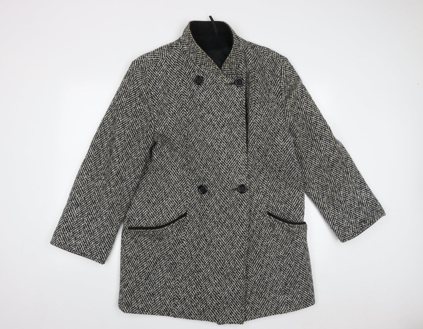Womens UK Size 14 Debenhams Black Parka Coat
