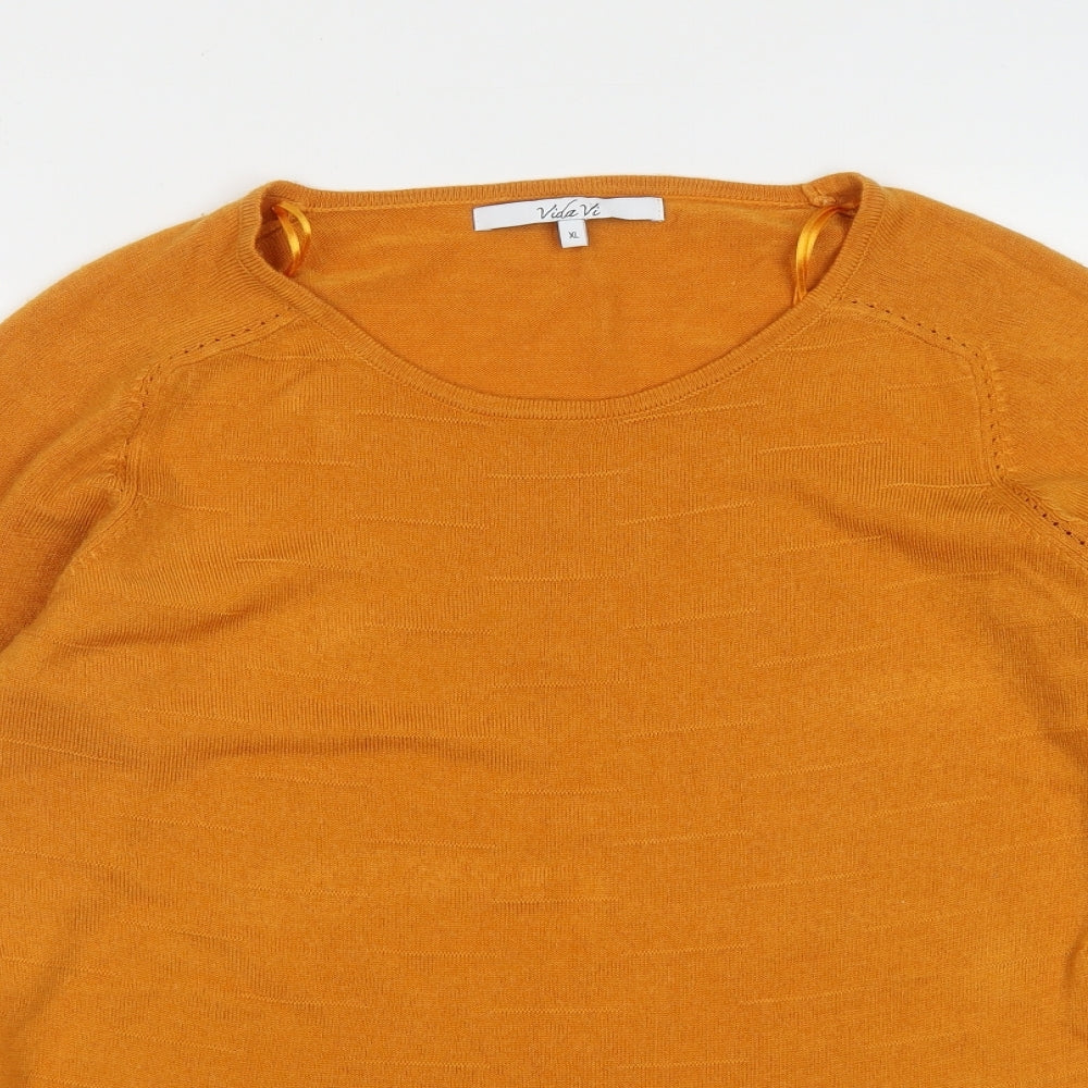 Womens UK Size XL Vida VI Yellow Pullover Jumper