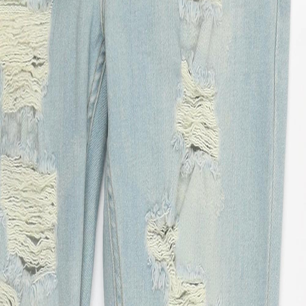 ASOS Womens Blue  Cotton Straight Jeans Size 30 in L29 in Regular Zip