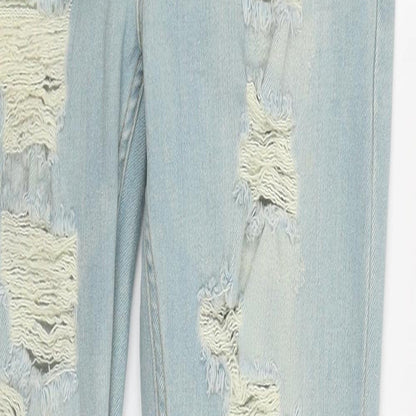 ASOS Womens Blue  Cotton Straight Jeans Size 30 in L29 in Regular Zip