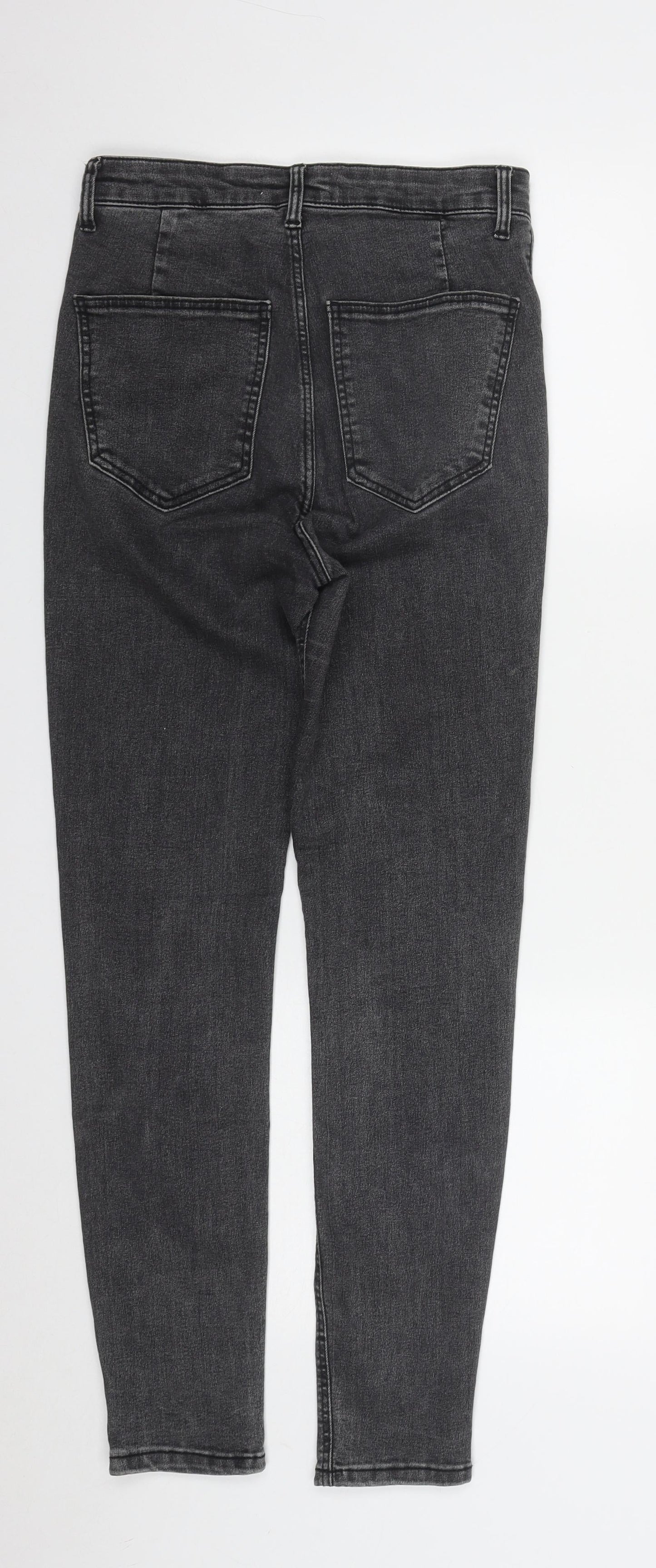 Zara Womens Black  Polyester Straight Jeans Size 8 L29 in Regular Zip
