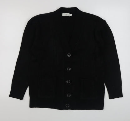 Choice Womens Black V-Neck  Acrylic Cardigan Jumper Size S
