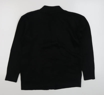 Choice Womens Black V-Neck  Acrylic Cardigan Jumper Size S