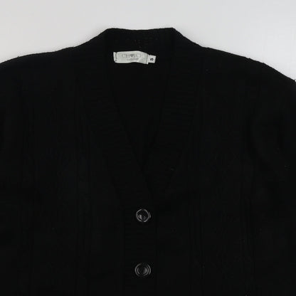 Choice Womens Black V-Neck  Acrylic Cardigan Jumper Size S