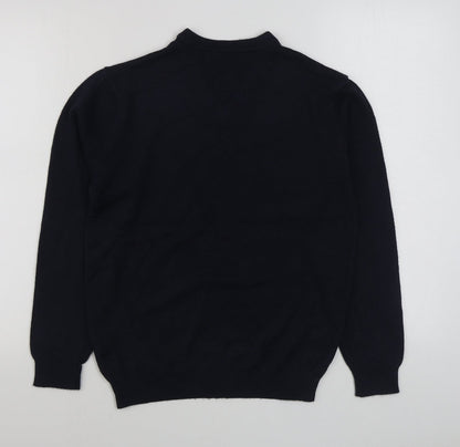 Sandstone & Co Men Mens Blue V-Neck  Acrylic Pullover Jumper Size M