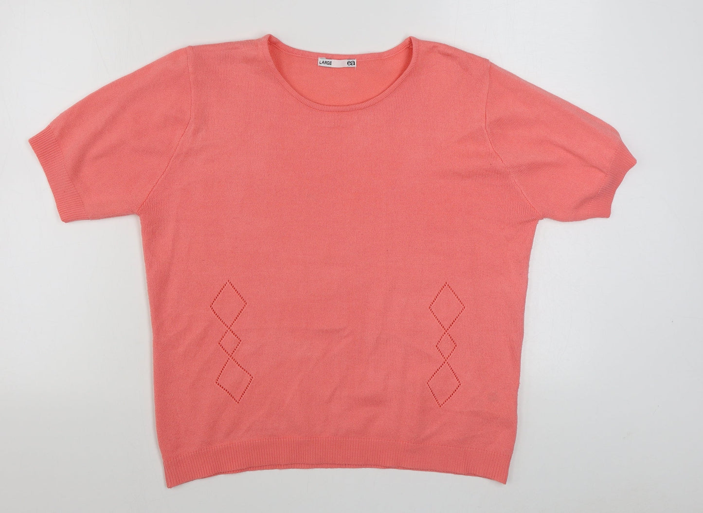 Womens UK Size L EA Pink Pullover Jumper