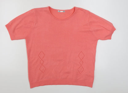 Womens UK Size L EA Pink Pullover Jumper