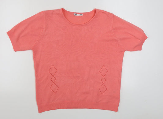 Womens UK Size L EA Pink Pullover Jumper