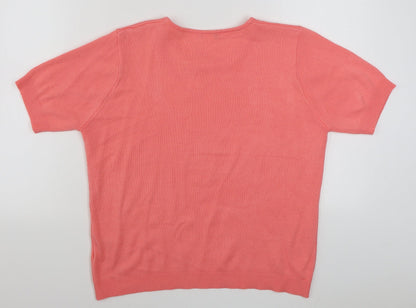 Womens UK Size L EA Pink Pullover Jumper