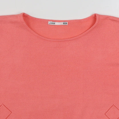 Womens UK Size L EA Pink Pullover Jumper