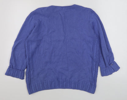Womens UK Size M EWM Purple Pullover Jumper