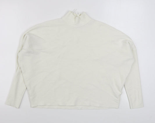 TU Womens White Round Neck  Viscose Pullover Jumper Size 10