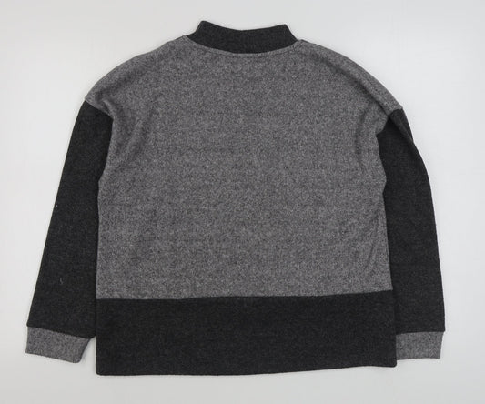 TU Womens Grey Round Neck  Polyester Pullover Jumper Size 12