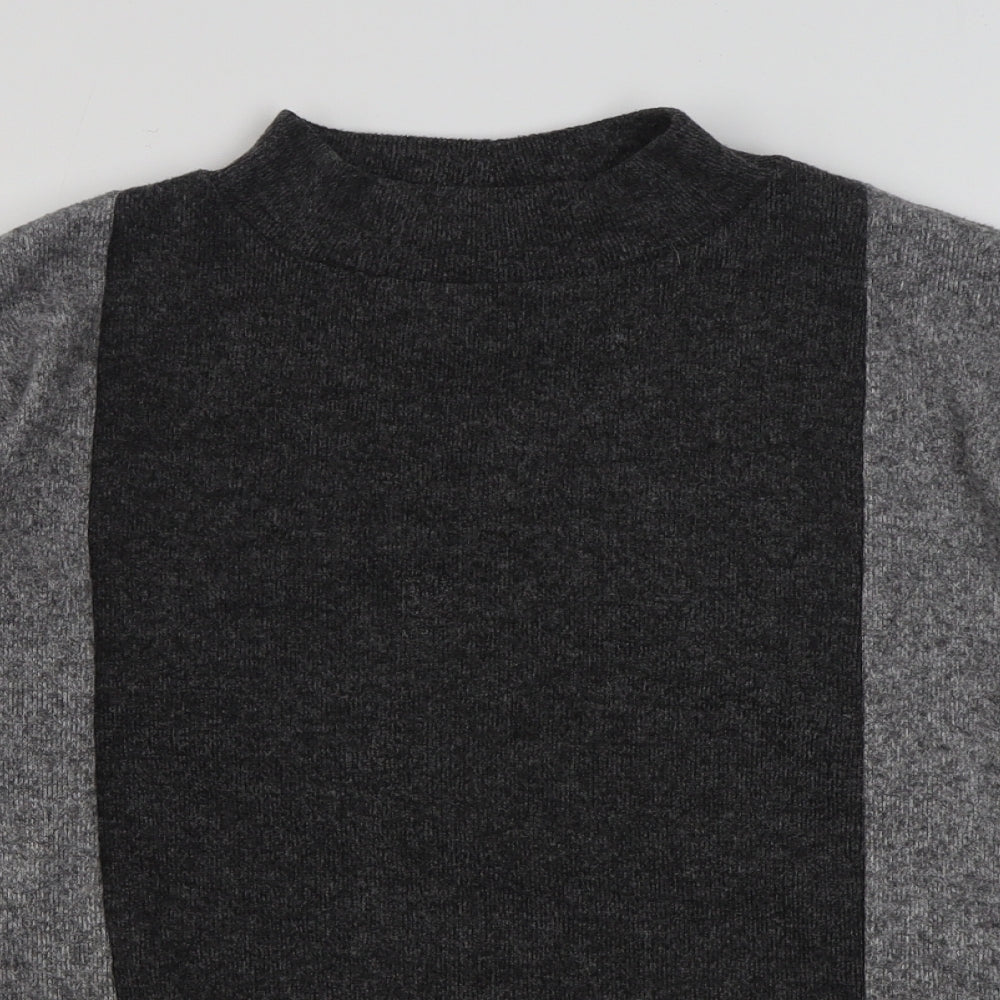 TU Womens Grey Round Neck  Polyester Pullover Jumper Size 12