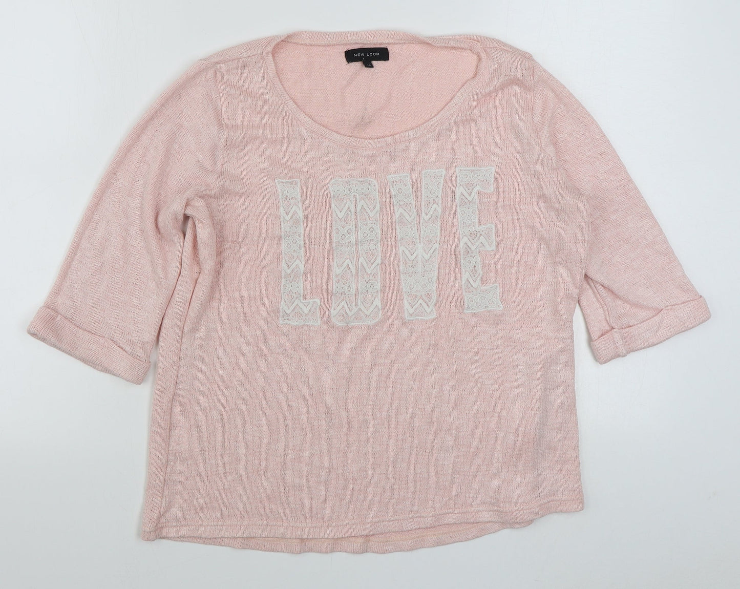 Womens UK Size 16 New Look Pink Pullover Jumper
