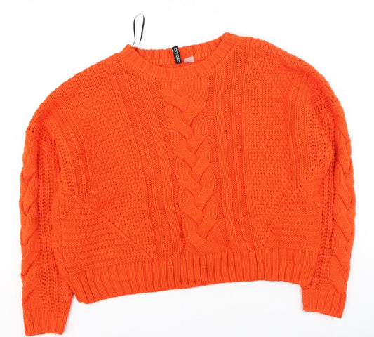 Womens UK Size L Divided Orange Pullover Jumper