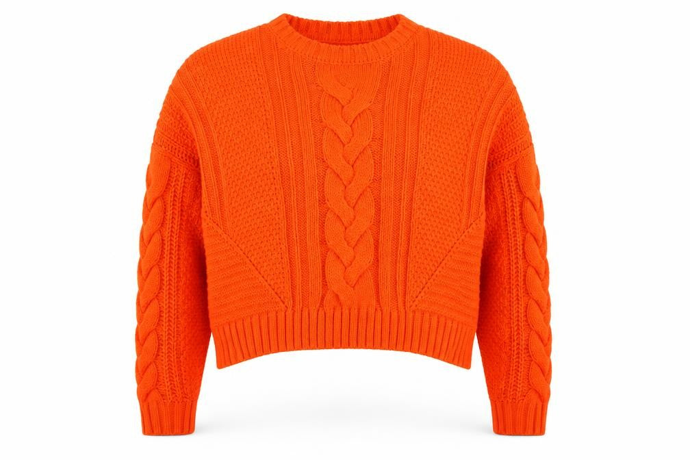 Womens UK Size L Divided Orange Pullover Jumper