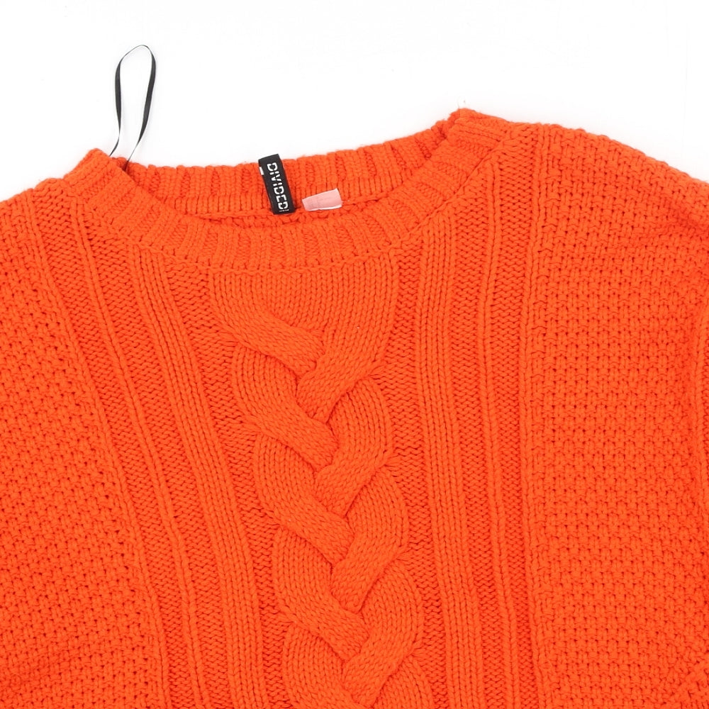 Womens UK Size L Divided Orange Pullover Jumper