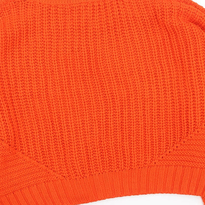 Womens UK Size L Divided Orange Pullover Jumper