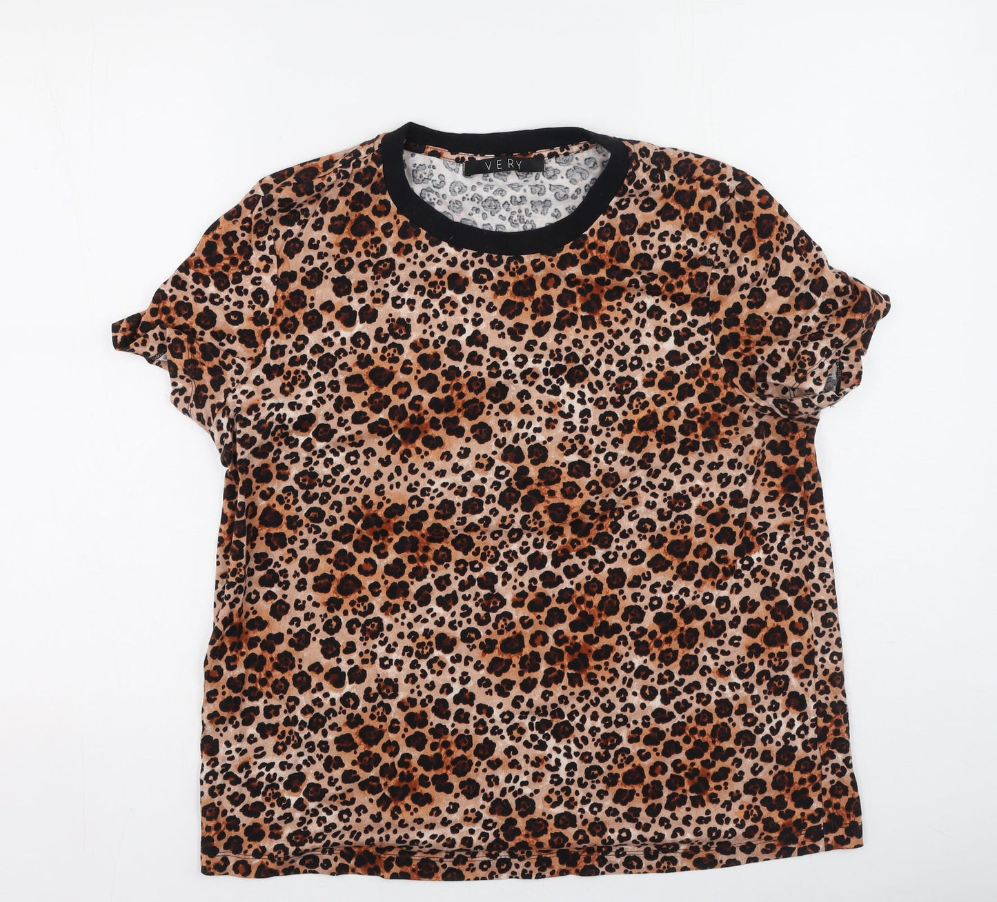 Womens UK Size 12 Very Brown Basic T-Shirt
