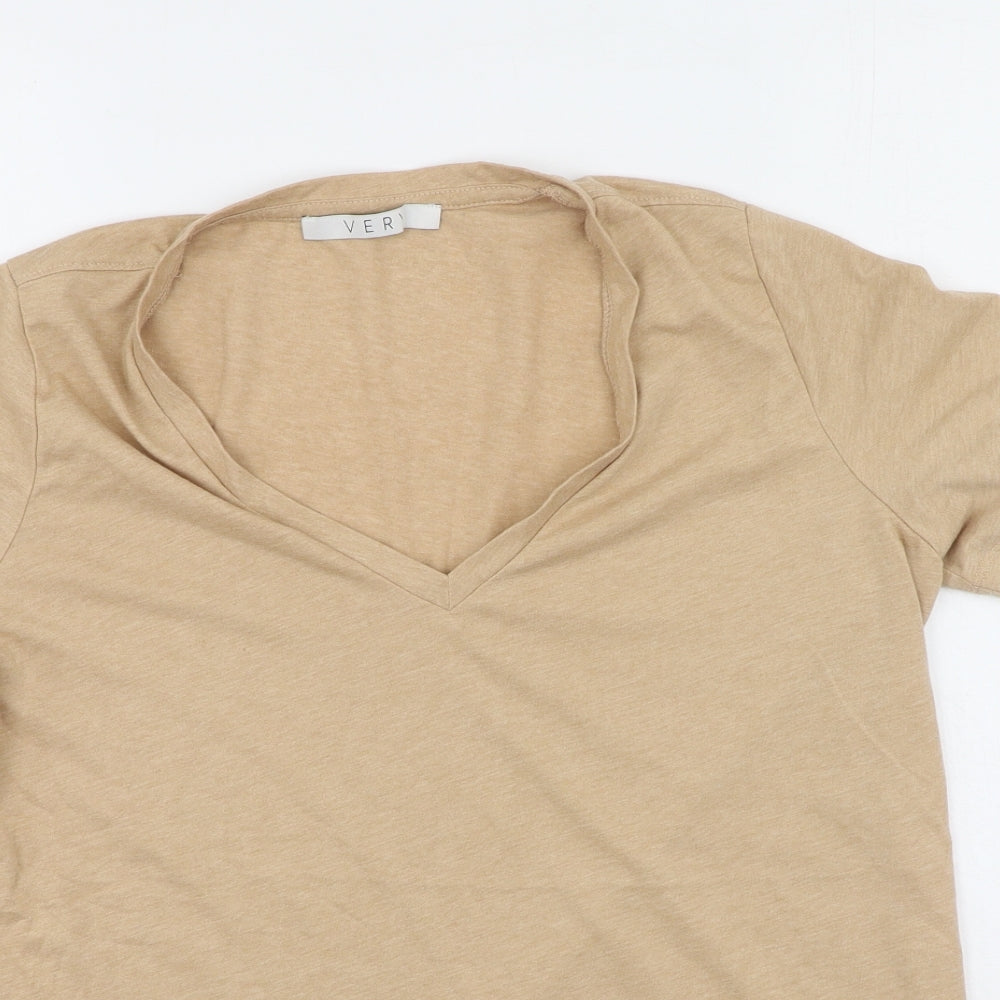 Womens UK Size 12 Very Brown Basic T-Shirt