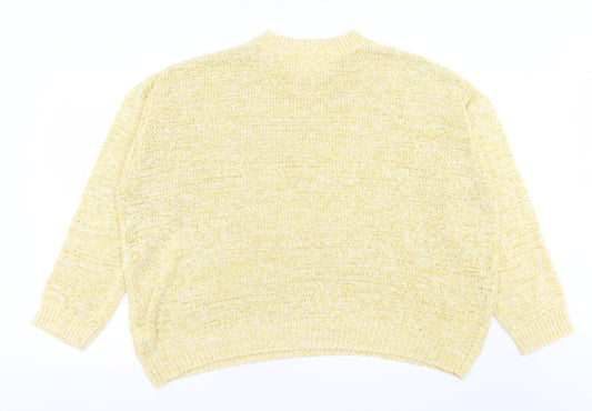 Womens UK Size XL Marks and Spencer Yellow Pullover Jumper