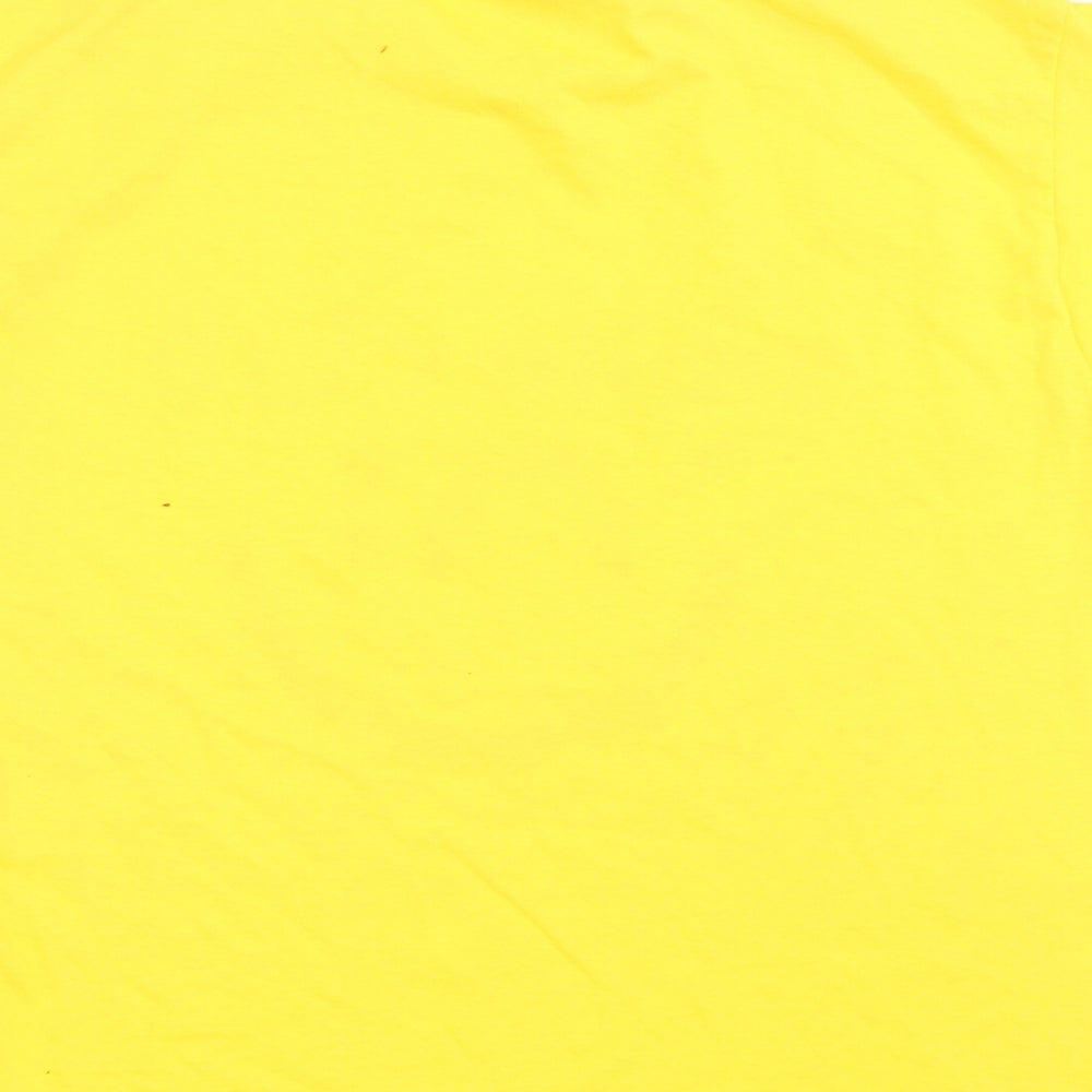 Fruit of the Loom Boys Yellow  Cotton Basic T-Shirt Size 7-8 Years Crew Neck Pullover