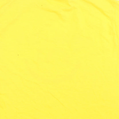 Fruit of the Loom Boys Yellow  Cotton Basic T-Shirt Size 7-8 Years Crew Neck Pullover
