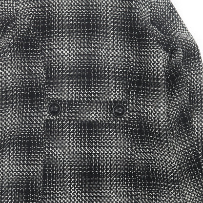 Classic Womens Black Plaid  Jacket  Size 12  Button