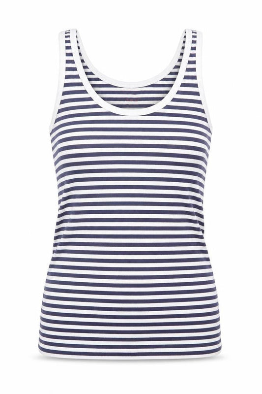 Joe Fresh Womens White Striped Cotton Basic Tank Size S Scoop Neck