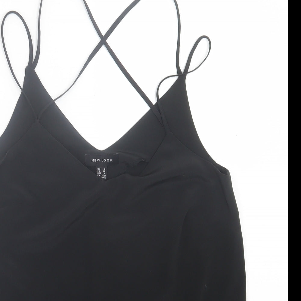Womens UK Size 8 New Look Black Basic Tank