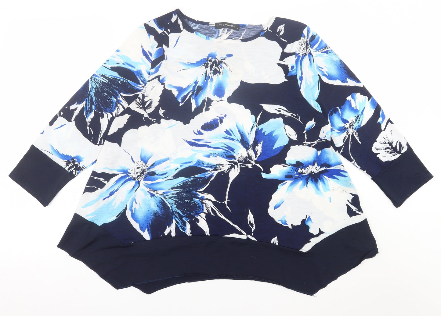 Womens UK Size 16 Just Elegance Blue Basic Blouse