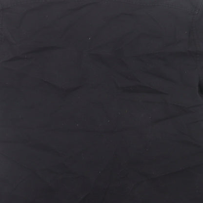 Adapt Mens Black  Cotton  Button-Up Size S Collared Button